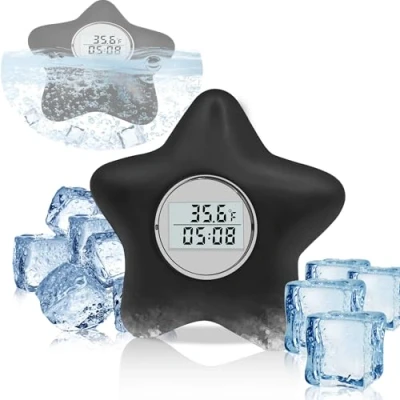 Image of Ice Bath Thermometer, Cold Plunge Thermometer &amp; Timer,Bath for Bath, Tub Floating and Waterproof Timer, Water Temperature (STAR)