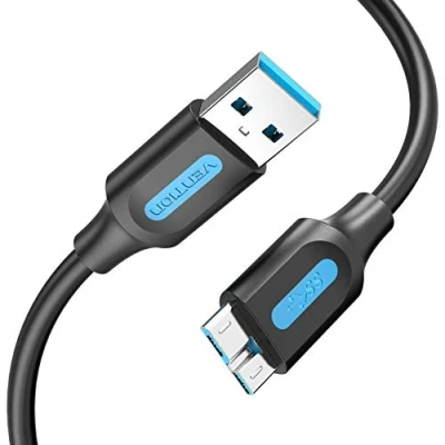 Image of VENTION Hard Drive Cable 1m USB 3.0 Type A to Micro B 5Gbps External Lead Compatible with Seagate Western Toshiba and more