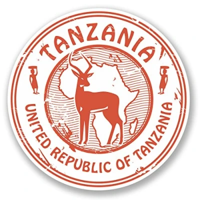 Image of 2 x Tanzania Sticker Car Bike Laptop Decal Travel Luggage Map Flag #4252 (10cm 10cm)