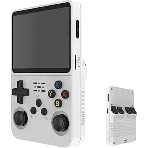 Image of R36S Handheld Game Console, 64GB TF Card, 17,000+ Retro Games, 3.5 Inch MIPI Screen, Open Source Linux, Portable Video Player (White)