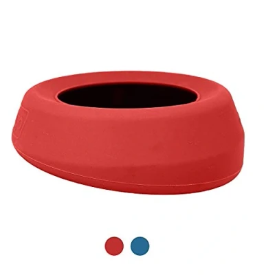 Image of Kurgo Splash Free Wander Water Bowl, Dog Travel Prevents Spilling, Holds 710ml, Chili Red