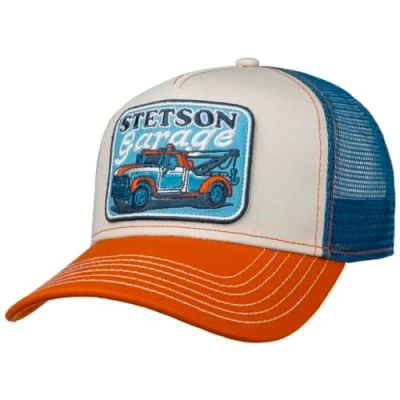 Image of Stetson Towing Service Trucker Cap Men Baseball mesh Snapback, with Peak, Peak Winter Autumn Spring Summer One Size Small Blue