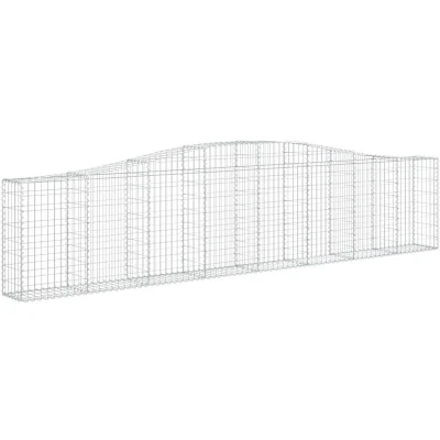 Image of vidaXL Arched Gabion Baskets 5 pcs 400x30x80/100 cm Galvanised Iron