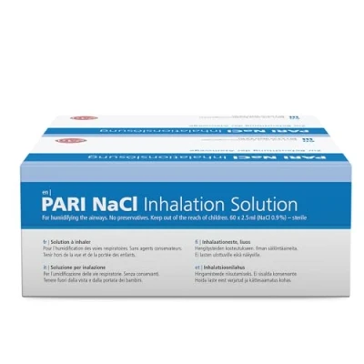 Image of PARI NaCI Inhalation Solution 120 Pack Soothing Isotonic Saline for Nebulisers Cold Prevention and Mucus Clearance Sea Essence Airway Moisturisation Suitable All Ages