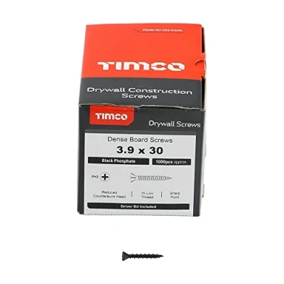 Image of Dense Board Drywall Screw Black Phosphate Size: 3.9 x 30mm 00030DRYD Pack of: 1000