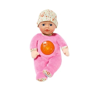 Image of BABY born 832264 Nightfriends for Babies 30 cm Soft Rag Doll Sleep Aid Night Light and Music Box from 0 Months Pink Yellow