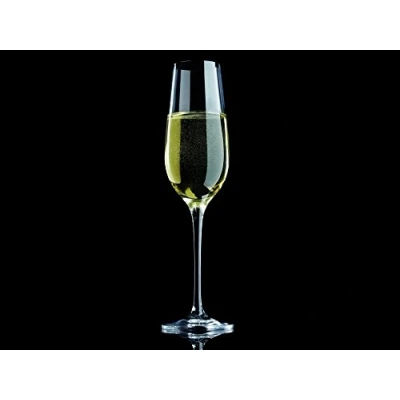 Image of Maxwell &amp; Williams Vino Champagne Flutes, Glass, 180 ml, Set of 6 Champagne/ Prosecco Glasses in Gift Box