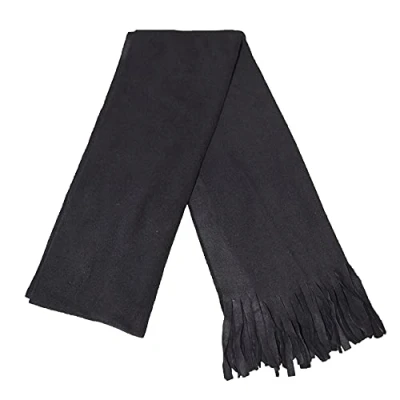 Image of Floso® Ladies/Womens Plain Thermal Fleece Winter/Ski Scarf With Fringe (160cm x 30cm) (Charcoal)
