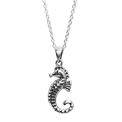 Image of 81stgeneration Women&#039;s 925 Sterling Silver Sea Horse Cable Chain Pendant Necklace, 16 + 0.5&quot;