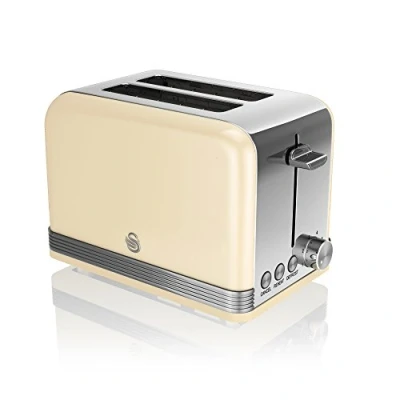 Image of Swan Retro 2 Slice Stainless Steel Toaster Cream