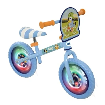 Image of Bluey 12&quot; Boys and Girls Balance Bike 2+ Years Old with Light Up Wheels Adjustable 12 Inch Kids Toddler Boy Toys Girl