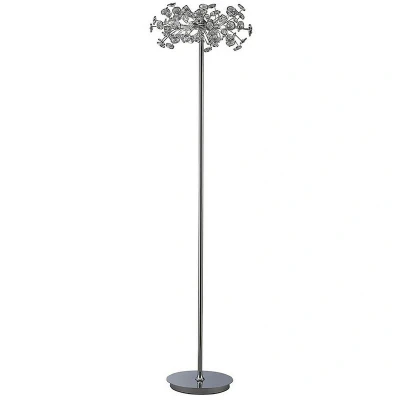 Image of Savanna Floor Lamp 3 Light G9 Polished Chrome/Crystal, NOT LED/CFL Compatible