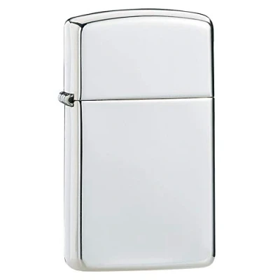 Image of Zippo Slim Sterling High Polished Finish Windproof Pocket Lighter Silver