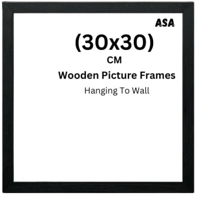Image of 30x30 Modern Photo Frame Wooden Picture Frames MDF Portrait or Landscape Wall Mountable Poster Certificate White Black Oak (Black, 30x30)