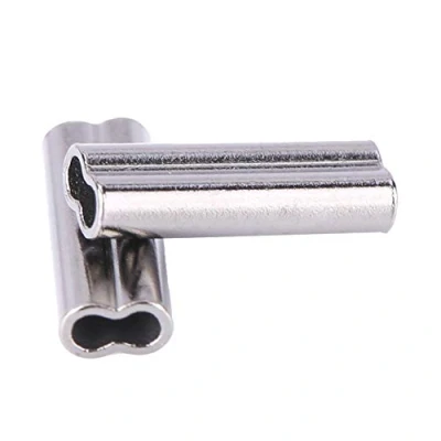 Image of Dioche 100pcs Fishing Copper Tube, Double Barrel Ferrule Crimping Loop Sleeve Kit for line, Line Wire Leader Tube Connector (1.4mm*10mm)