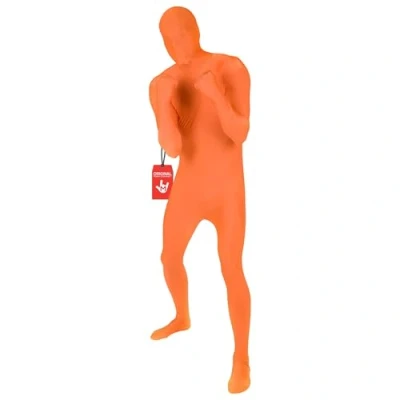 Image of Morphsuit Full Body Costume Orange, XL Original Bodysuit For Adults &amp; Kids Super Stretch Suit Great DIY Party Outfit Halloween, Cosplay, Fancy Dress Men Women