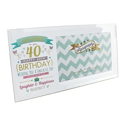 Image of Widdop Signography Birthday Glass Frame Ladies 6&quot; x 4&quot; 40th