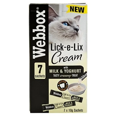 Image of Webbox Cats Delight Lick E Lix Cream with Yoghurt and Milk 7pcs Deal of 5