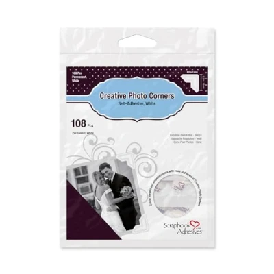 Image of Classic Style Paper Photo Corners .5&quot; Self Adhesive 108/Pkg White