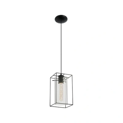 Image of Eglo Pendant Lamp, Steel, 60 W, Black,One Size,49495
