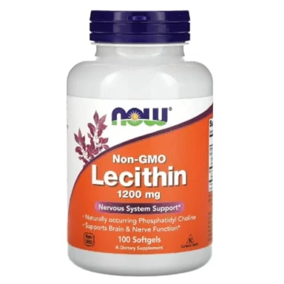 Image of Now Foods Lecithin 1200mg Non GMO Supports Brain and Liver Health 100 Softgels