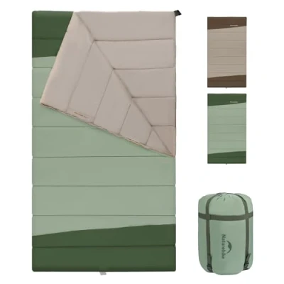 Image of Naturehike YC Wider Sleeping Bag 2 Person Blanket 3 4 Seasons for Adults Children Warm Washable Portable Cotton Bags Camping, Travelling and Outdoor Activities