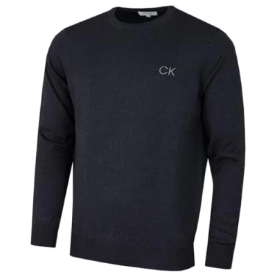Image of Calvin Klein Mens Round Neck Tour Sweater Denim Marl XXXL