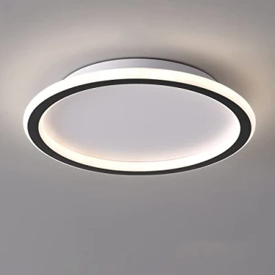Image of Schindora LED Ceiling Light,Flat 24W Neutral White 4500K 2700 LM,Modern Ultra Thin Black Round Lights Ø315mm for Lounge Living Room Kitchen Dining Hallway Home Office Outside Porch