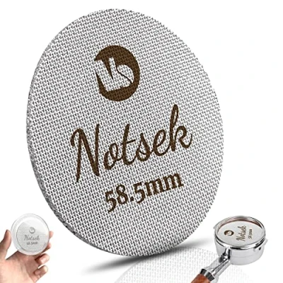 Image of NOTSEK Puck Screen 58mm, Coffee for 58mm Portafilter, with Acrylic Storage Box, Resuable 1.7mm Thickness 150μm, 316L Stainless Steel, Espresso Screen, Filter