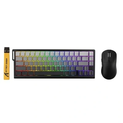 Image of ATTACK SHARK X68 HE Wired Magnetic Keyboard with X3 Wireless Gaming Mouse Combos, 8KHz Rapid Trigger Keyboard, 0.01mm RT Accuracy, 49g SUPERLIGHT Mouse, PAW3395, 26000 DPI Moonlit Night