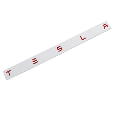 Image of 3D Metal Raised Tailgate Insert Letters Emblems Sticker Badge Decals Compatible with Tesla Model 3/S/X/Y Series,Red