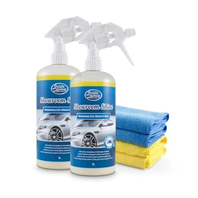 Image of Showroom Shine Waterless Wash and Wax Twin with 4 Microfibre Cloths by Greased Lightning Car Care