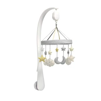 Image of Mamas &amp; Papas Welcome To The World Musical Cot/Cotbed Mobile, Soothing Lullaby Music, Cloud and Star Design, White