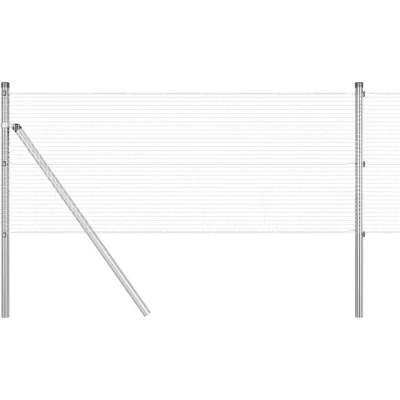 Image of Welded Wire Fence with 7 Posts 0.6x10 m Galvanised Steel Vidaxl