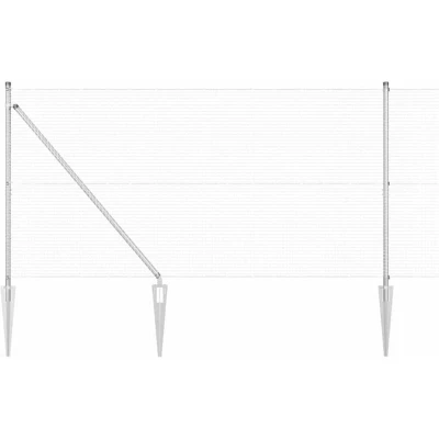 Image of vidaXL Welded Wire Fence with 13 Spike Posts 1.4x25 m Galvanised Steel