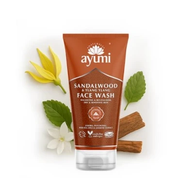 Image of Ayumi Sandalwood &amp; Ylang Face Wash, Thoroughly Cleanses the Skin Without Stripping Out Precious Oils, With Jasmine Soothing Lavender For Soft 1 x 150ml