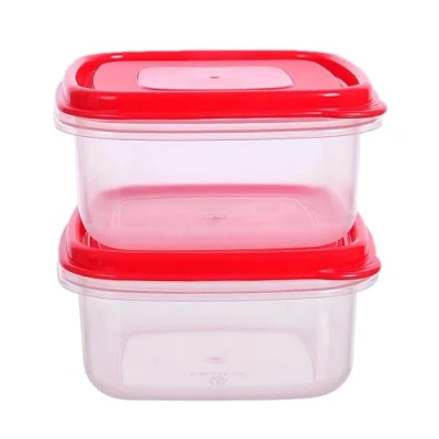 Image of HOMESHOPA Plastic Food Storage Containers, 2 Pack 500ml Sqaure Clear Leakproof Airtight Box, BPA Free Reusable &amp; Stackable Meal Prep Lunch Boxes, Microwave Freezer Dishwasher Safe