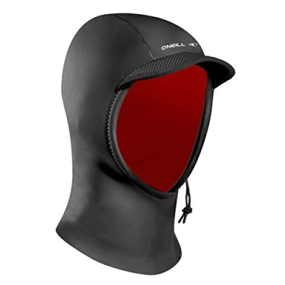 Image of O&#039;Neill Youth Kids Junior Psycho 3mm Hood Red Unisex Visor Anatomical Fit Exterior: Smoothskin Material