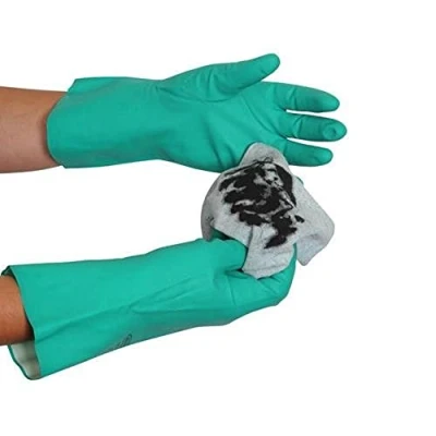 Image of Ultimate Industrial NL15 Lightweight Nitrile Gauntlets, 7/Small, Green