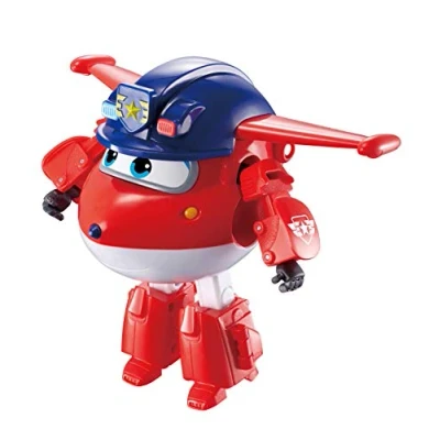 Image of Super Wings Police Jett 5&#039; Transforming Character Easy Transformation Preschool Kids Gift Toys for 3+ Year Old Boy Girl