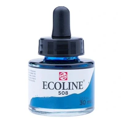 Image of Talens Ecoline Liquid Watercolor 30 ml Pipette Jar Prussian Blue (11255081)
