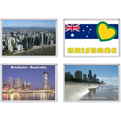 Image of Brisbane Australia 4 PACK Jumbo Fridge Magnet/Magnets