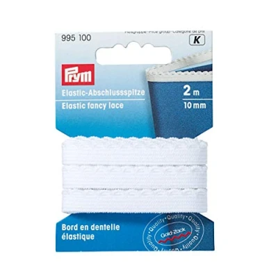 Image of Prym White Fancy Lace, 84% Polyamide, 16% Elastane, 10 mm