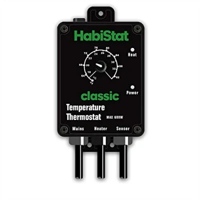 Image of Habistat Classic On/Off Temperature Thermostat Black 600w Accurate Dial Easy To Use Ideal For Controlling Heat Mats