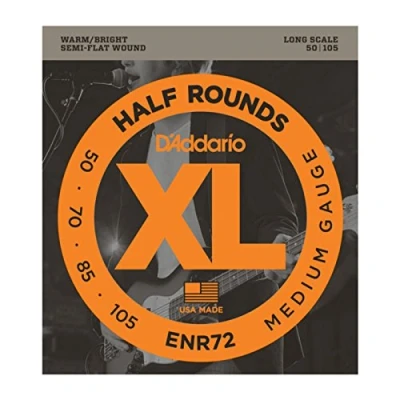 Image of D&#039;Addario XL Half Rounds Bass Guitar Strings ENR72 Long Scale Medium, 50 105