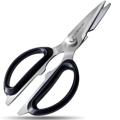 Image of Easy Grip Kitchen Scissor Heavy Duty Multipurpose Cooking Scissors for Use Food Meat Poultry Chicken Pizza