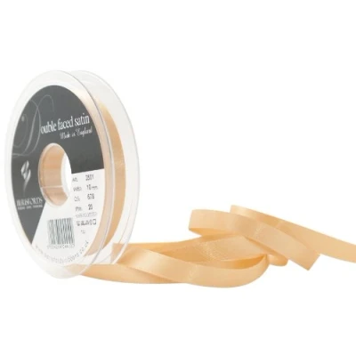 Image of Berisfords 3501 HG 10 mm Double Faced Polyester Satin Ribbon, Honey Gold