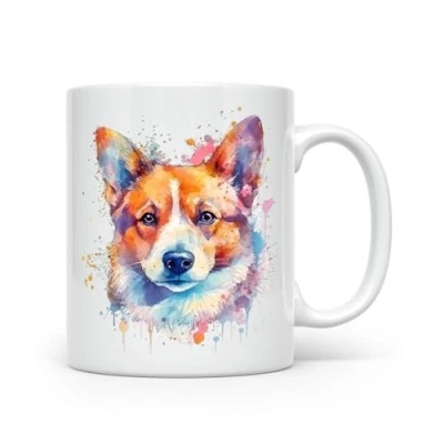 Image of Anonymous Gifting Corgi Dog Watercolour Print Mug Beautiful Glossy Printed