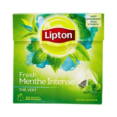 Image of Lipton 6 Boxes Green Tea with Mint Intense Thé Vert Menthe in New Packaging 20 Bags per Box Imported