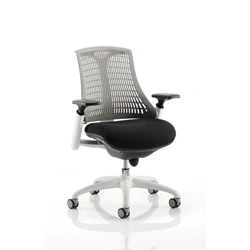 Image of Dynamic KC0061 Flex Task Frame Fabric Operator Chair with Arms White/Black/Grey